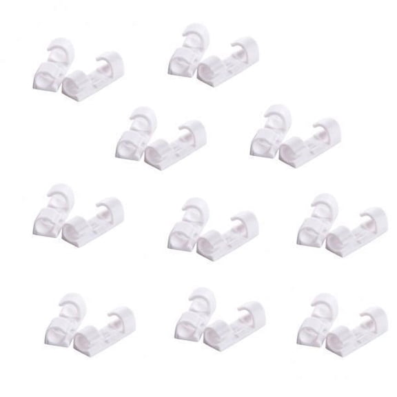 Wzmzjy 2-6pack 20pcs Wire Cable Cord Clips Clamp Wall Tidy Organizer Holder Adhesive 2 Pcs