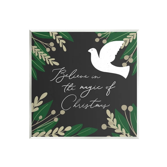 Stupell Industries Magic Of Christmas Botanical Dove Graphic Art Unframed Art Print Wall Art, Design by Kyra Brown