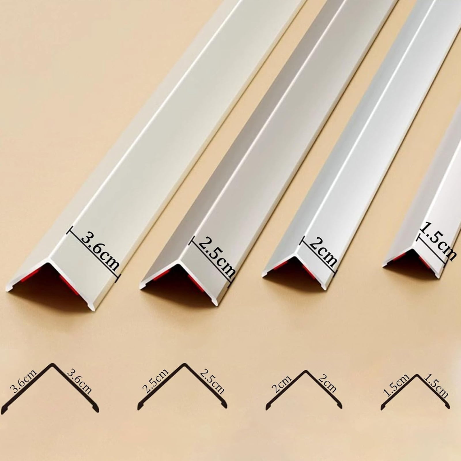 Corner protection profile edge protection 2.5cm wall angle profile 89° self-adhesive corner protection strip for wooden walls/tiles