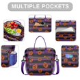 thumbnail image 2 of Halloween Purple and Black Striped Pumpkins Womens Lunch Box for Work,Insulated Large Lunch Bag for Tween and Teen,Loncheras Para Mujer,Leakproof Adult Lunch Bag for Work,Beach,Travel,Picnic,Camping, 2 of 7