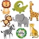 thumbnail image 2 of Nuevo globo de aluminio con temática de animales de dibujos animados, diseño de jungla, safari, bosque, león, conejo, suministros de decoración de cumpleaños para niños, globo de elefante y jirafa, 2 of 5