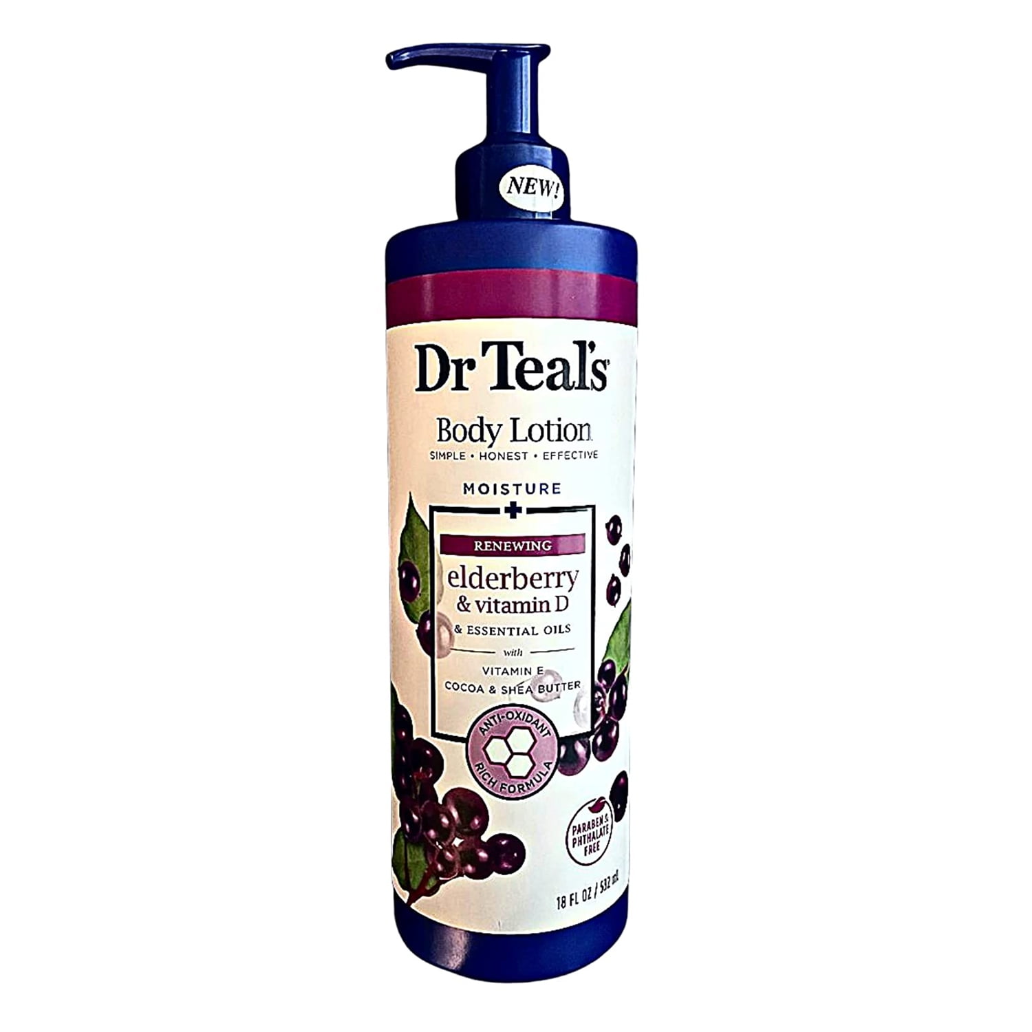 Dr. Teals Elderberry and Vitamin D Body Lotion 18 oz, Pack of 2 in