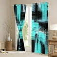 thumbnail image 3 of Manfei Modern Abstract Art Blackout Curtains Set of 2 (52x84 Each),Contemporary Brush Design Window Curtains,Cyan Black Curtains and Drapes For Girls,Breathable Home Decor, 3 of 6