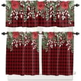 thumbnail image 2 of Fall Pumpkin Kitchen Window Tier Curtains and Valance 3 Pieces Set Farmhouse Sunflower Maple Leaves Window Valances Rod Pocket Panels Privacy Thanksgiving Cafe Tiers Bedroom Short Window Treatment, 2 of 5