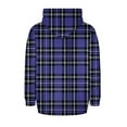 thumbnail image 6 of Women's Plaid Jackets Full Zip Long Sleeve Drawstring Hooded Cardigans Casual Color Block Coats Stylish Outfits with Pockets (L, Purple), 6 of 7