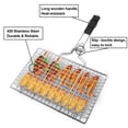 thumbnail image 3 of kurtrusly Barbecue Grilling Basket Metal Handle BBQ Grill Net Folding Portable Cooking Grid Rack with Spice Brush, 3 of 8