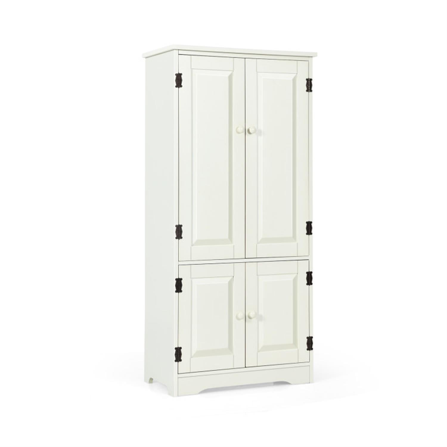 Demi Bonn 49" Accent Storage Cabinet, Bathroom Cabinet, Pantry Cabinet with Adjustable Shelves, White