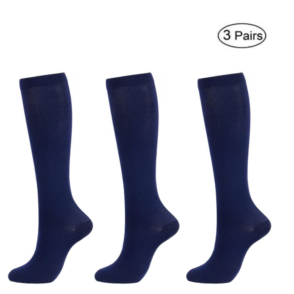 3 Pairs Knee High Graduated Compression Socks for Men & Women BEST