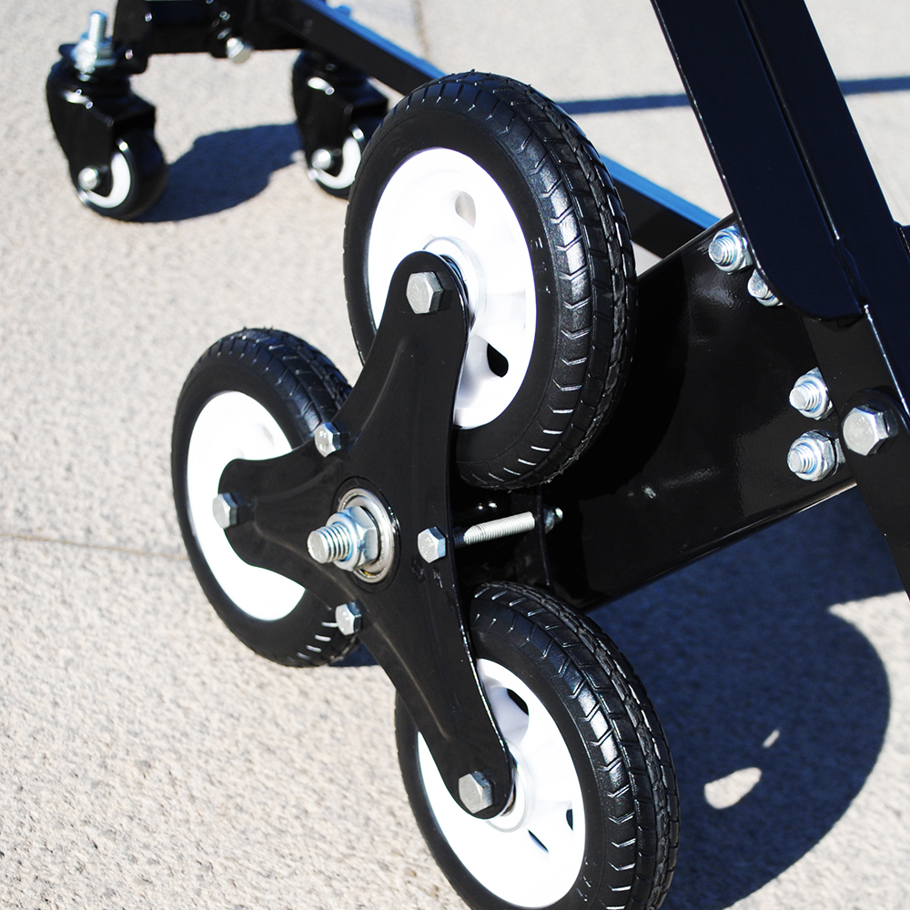 INTSUPERMAI Folding Stair Climbing Cart Portable Hand Truck Luggage Cart 2 Backup Wheels 2 Casters Black