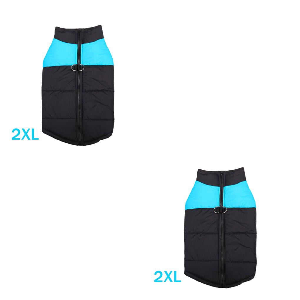 2pcs Padded Cold Winter Warm Vest Jacket Pet Clothes For Medium/Large Dogs