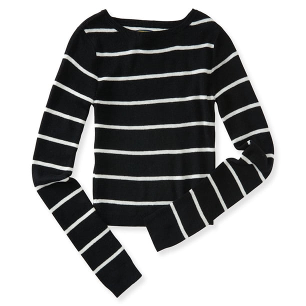 Suéter a rayas Aeropostale mujer negro grande Pull-over