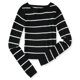 thumbnail image 1 of Suéter a rayas Aeropostale para mujer negro extra pequeño, 1 of 2