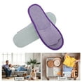 thumbnail image 4 of Unique Bargains 1 Pair Disposable Slippers Foldable Open-Toed Linen Slippers Hotel Slippers for Family Purple, 4 of 5