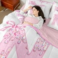thumbnail image 4 of Erosebridal Ice Cream Print N Bedding Full Size,Princess Pink Bowtie Bed Set,Colorful Sweets Bedding Sets Full Size For Girly Youth,Microfiber Bedroom Decor Reversible,7pcs, 4 of 6