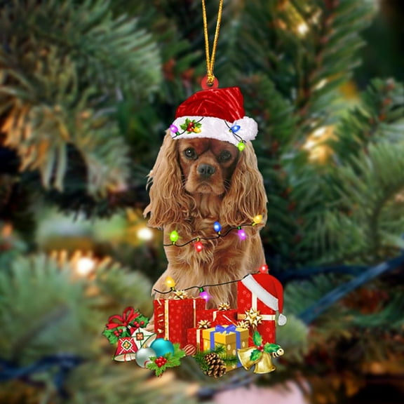 Acrylic 2D FLAT Cavalier King Charles Spaniel 4-Dog Be Christmas Tree Hanging Ornament