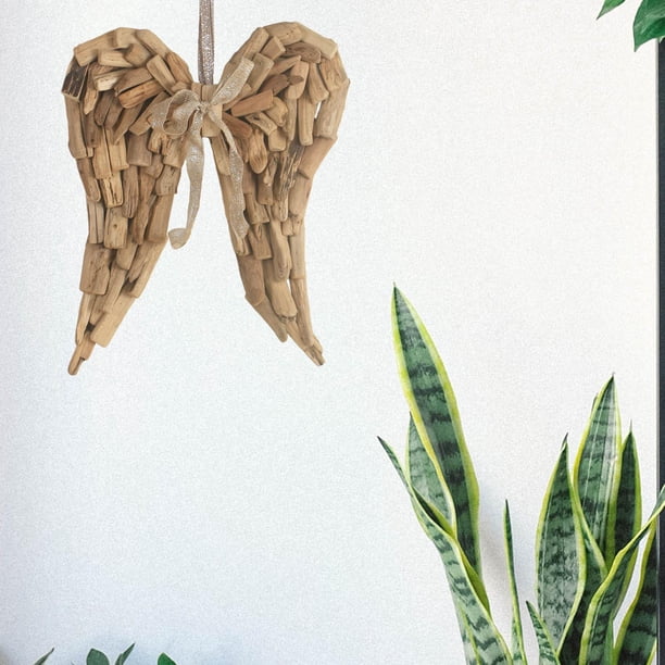 Adorno colgante de alas de ángel de madera BLESIY decoraciones artesanales estilo B