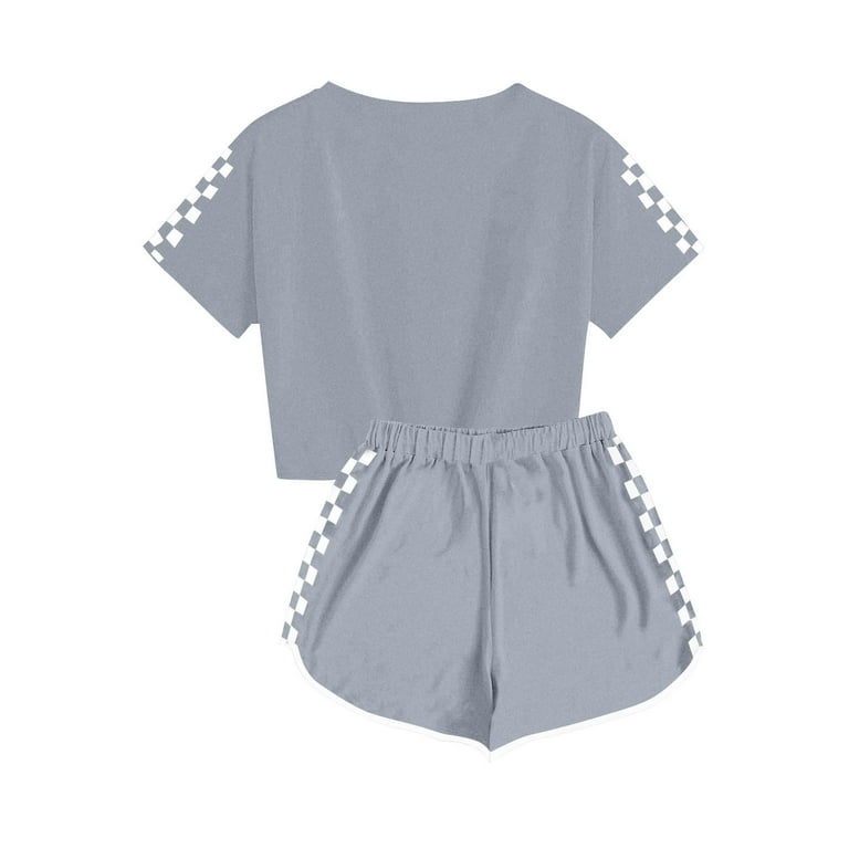 Tdoqot Girls Outfit Sets 2 Piece- Short Sleeve Soft Casual Cute T
