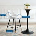 thumbnail image 5 of Counter Stool Chair, Velvet, White, Modern Contemporary Urban Design, Bar Pub Cafe Bistro Hotel Restaurant Hospitality, 5 of 8