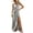 Gray#long dresses for women, variant on M Women's Green White Striped Maxi Dress Short Sleeve V-Neck Collared Side Slit Loose Casual Summer Beach Vacation Tunic Dress Army Green