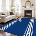 thumbnail image 2 of 5'x7' Area Rugs, Blue Striped Indoor Outdoor Area Rug for Living Room Bedroom, Farmhouse Blue White Stripes Washable Bathroom Rugs Kitchen Floor Carpet Mats Home Decor Aesthetic, 2 of 8