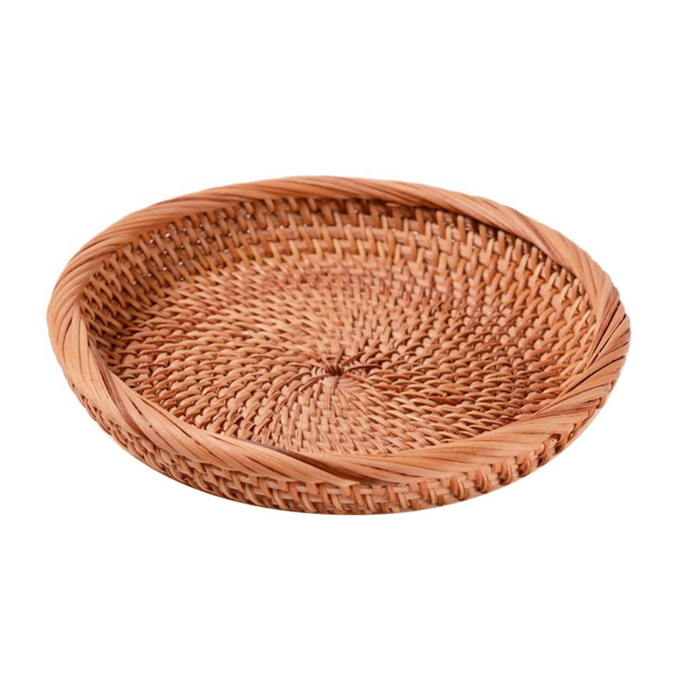 Set of 3 Unique Vintage Round Wicker Nesting Baskets Tray Boho Wall Collage