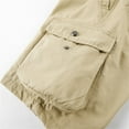 thumbnail image 5 of Conairie Men Cargo Shorts Vintage Elastic Waist Twill Work Shorts Lightweight Summer Hiking Shorts with Multi Pockets Khaki 34, 5 of 9
