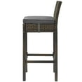 thumbnail image 2 of Modern Contemporary Urban Design Outdoor Patio Balcony Garden Furniture Bar Side Stool Chair, Rattan Wicker, Grey Gray Brown, 2 of 3