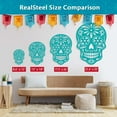 thumbnail image 3 of Day of the Dead Sugar Skull Metal Wall Art– Handcrafted Steel Décor for Día de los Muertos– Indoor/Outdoor Rust-Resistant Wall Hanging– Vibrant Mexican Sugar Skull Design, 4 Sizes & 8 Colors (B-12), 3 of 4