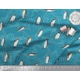 thumbnail image 2 of Soimoi Green Rayon Fabric Penguin Ocean Fabric Prints By Yard 56 Inch Wide, 2 of 3