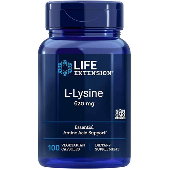 Life Extension | L-lisina, 620 mg, 100 cápsulas. Suplemento que Promueve un metabolismo del calcio saludable.