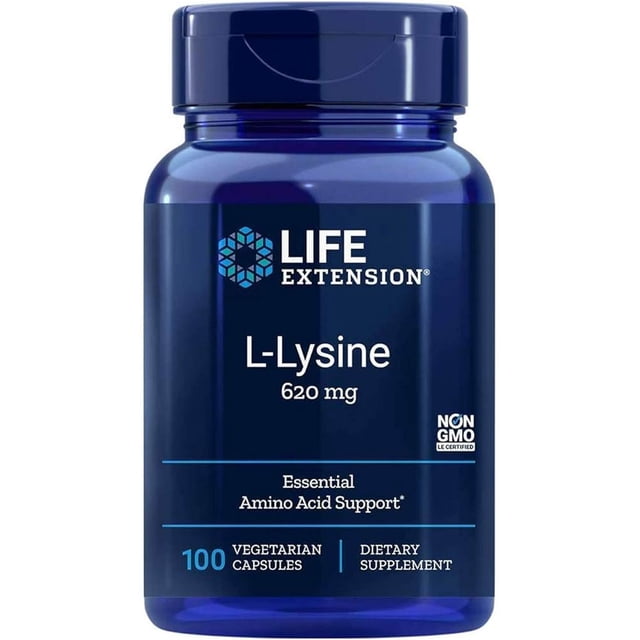 Life Extension | L-lisina, 620 mg, 100 cápsulas. Suplemento que Promueve un metabolismo del calcio saludable.