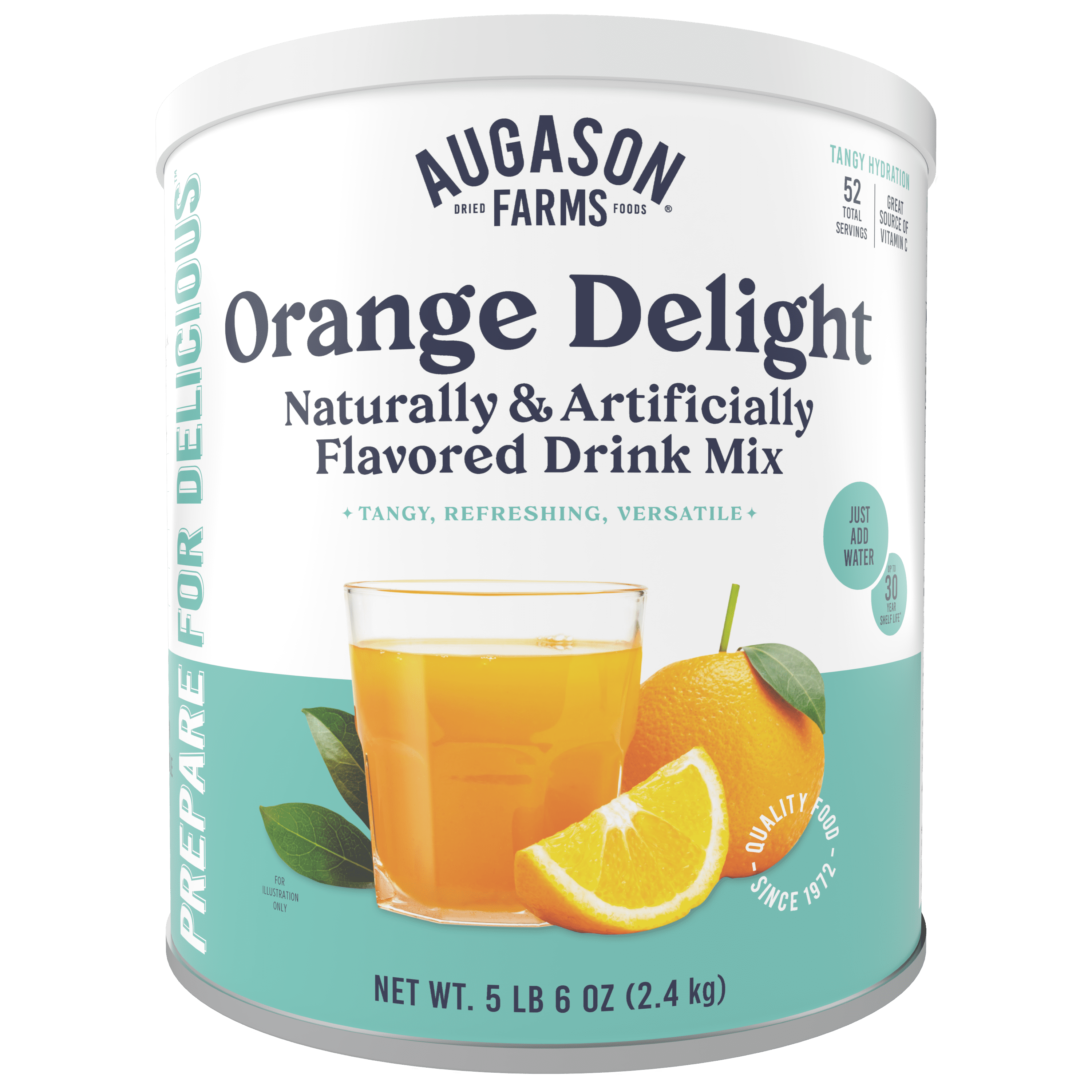 (3 pack) Orange Delight Flavored Drink Mix, 52 Servings, 30 Year Shelf Life, Certified Gluten Free, Good Source of Vitamin C - Canned Orange Citrus Flavor Drink Mix Powder, Emergency Food Supplies