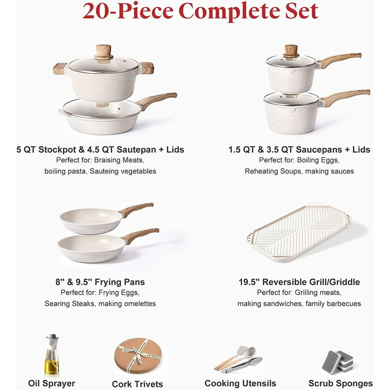 Granite Cookware Sets Nonstick Pots and Pans Set Nonstick - 23pc Kitch –  marvinsemporium
