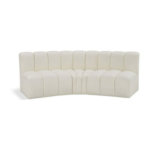 Meridian Furniture Arc Cream Vegan Leather Modular Sectional