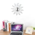 thumbnail image 1 of Reloj de pared con diamantes decorativos, dise?o redondo de metal con diamantes, decoración moderna (plata) LYUMO Reloj de pared con diamantes decorativos, 1 of 6