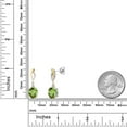 thumbnail image 6 of Gem Stone King 925 Silver and 10K Yellow Gold Green Peridot and White Lab Grown Diamond Earrings for Women | 5.73 Cttw | Gemstone August Birthstone | Oval 10X8MM, 6 of 6