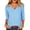 Sky Blue, variant on Edvintorg Womens Tops Plaid Printed V Neck 3/4 Sleeve Loose Casual Shirts Summer Clothes for Women Mint Green L