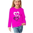 thumbnail image 2 of ATOGUTA Long Sleeve Shirt Boys Girls Casual Crew Neck Tops Fall Winter Blouses Hot Pink, Size 3T-14, 2 of 5