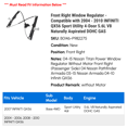 thumbnail image 2 of Front Right Window Regulator - Compatible with 2004 - 2010 INFINITI QX56 Sport Utility 4-Door 5.6L V8 Naturally Aspirated DOHC GAS 2005 2006 2007 2008 2009, 2 of 2