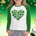 thumbnail image 2 of lnmuld Summer Tops St Patricks Day Graphic Raglan Sleeve Tee Shirt for Girls Cute Print Casual Kids Top Size:7-8 Years, 2 of 3