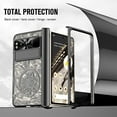 thumbnail image 2 of SaniMore Case for Google Pixel Fold 7.6" 2023 with Screen Protector, Hinge Protection Plating Bumper Anti-greasy Anti-scratch Sockproof Drop-proof Folding Shell for Google Pixel Fold, Black, 2 of 8