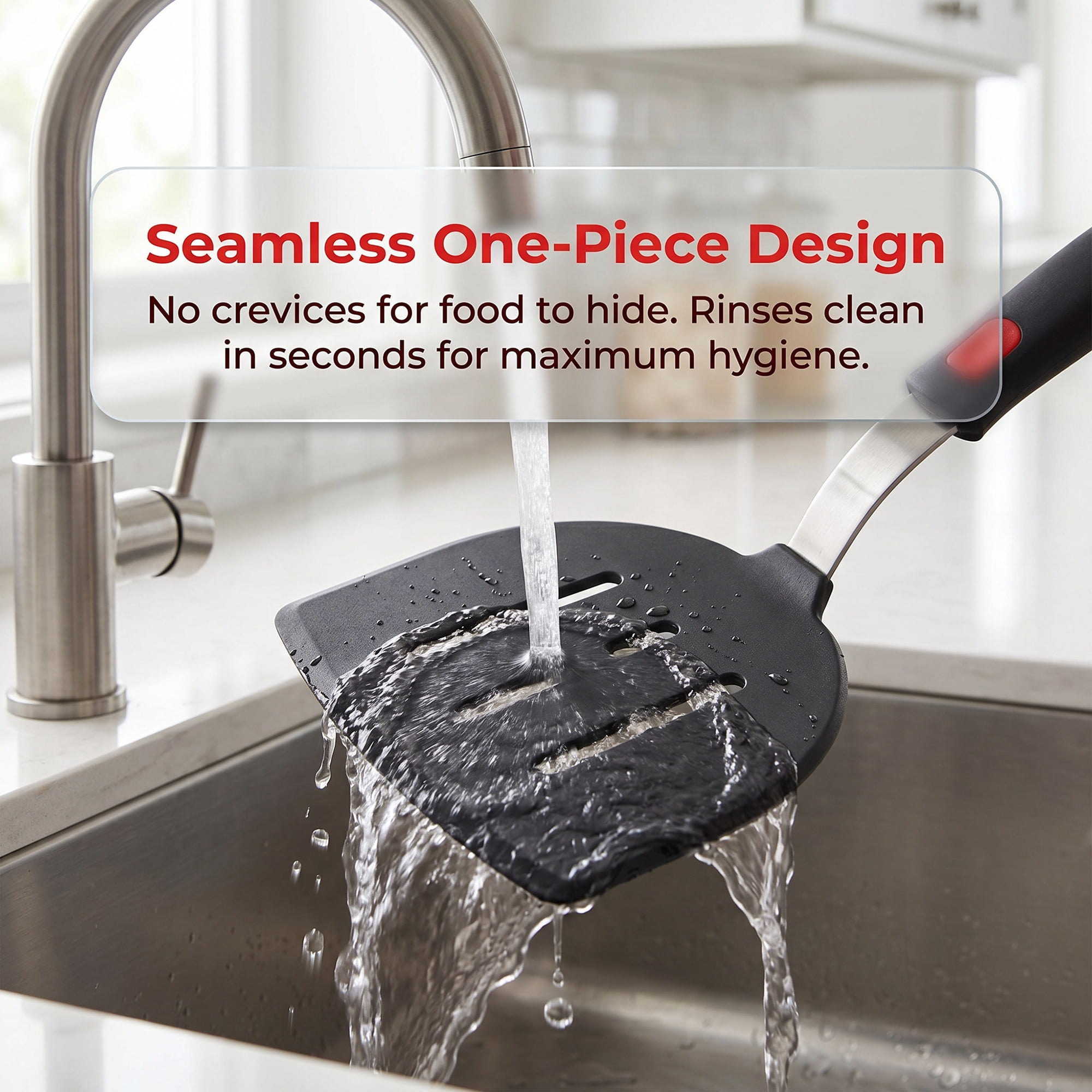 Unique Bargains Heat-Resistant Dishwasher Safe Spatula Black-Missed Scoop 11" x 5.2"