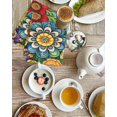 thumbnail image 4 of Boho Colorful Floral Kitchen Dish Towels for Drying Dishes Set of 2, Spring Flower Botanical Sunflowers Plant Waffle Weave Microfiber Hand Tea Bathroom Towels Quick Dry & Absorbent Towel 15.7x23.6, 4 of 7