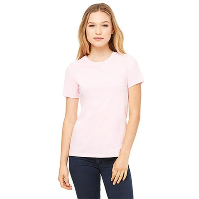 T-shirt à Manches Courtes en Jersey Décontracté pour Femmes - Rose&44; Extra Large
