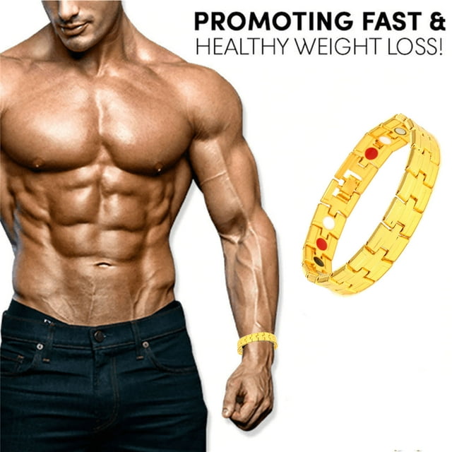 Pulsera para mujer, regalos para mujer, pulsera magnética de color oro carbono, pulsera de titanio de color oro carbono, pulsera para hombre