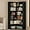 Black, variant on ANCTOR Corner Bookshelf, 6 Tiers Corner Bookcases with Baffles Etagere Shelf Storage Rack for Living Room Home Office, Vintage Brown