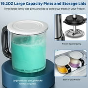 Ice Cream Maker, 11-in-1 Frozen Treat Maker for Gelato, Sorbet, Milkshakes, Mix-ins, 3 pcs 19oz Pints, Brushless Motor, Ice Cream Recipes (Silver)