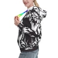 thumbnail image 2 of Lsque Floral Cow Silhouette Pattern Casual Women's Hoodie,Hooded Sweatshirt with Kangaroo Pocket,Pullover Hoodie with Eye-catching Drawstrings-XX-Large, 2 of 7