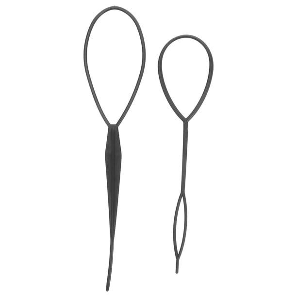 2 unidades de agujas de plástico para trenzas de ganchillo, para hacer coletas, recogidos y peinados. Herramienta de estilismo. Accesorios de peluquería (negro).