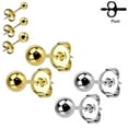 thumbnail image 3 of Surgical Steel Stud Earrings Butterfly Closure Post Set Of 2, 3 of 3